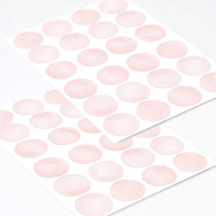 Muted Pink Watercolour Polka Dot Wall Stickers, 6 cm