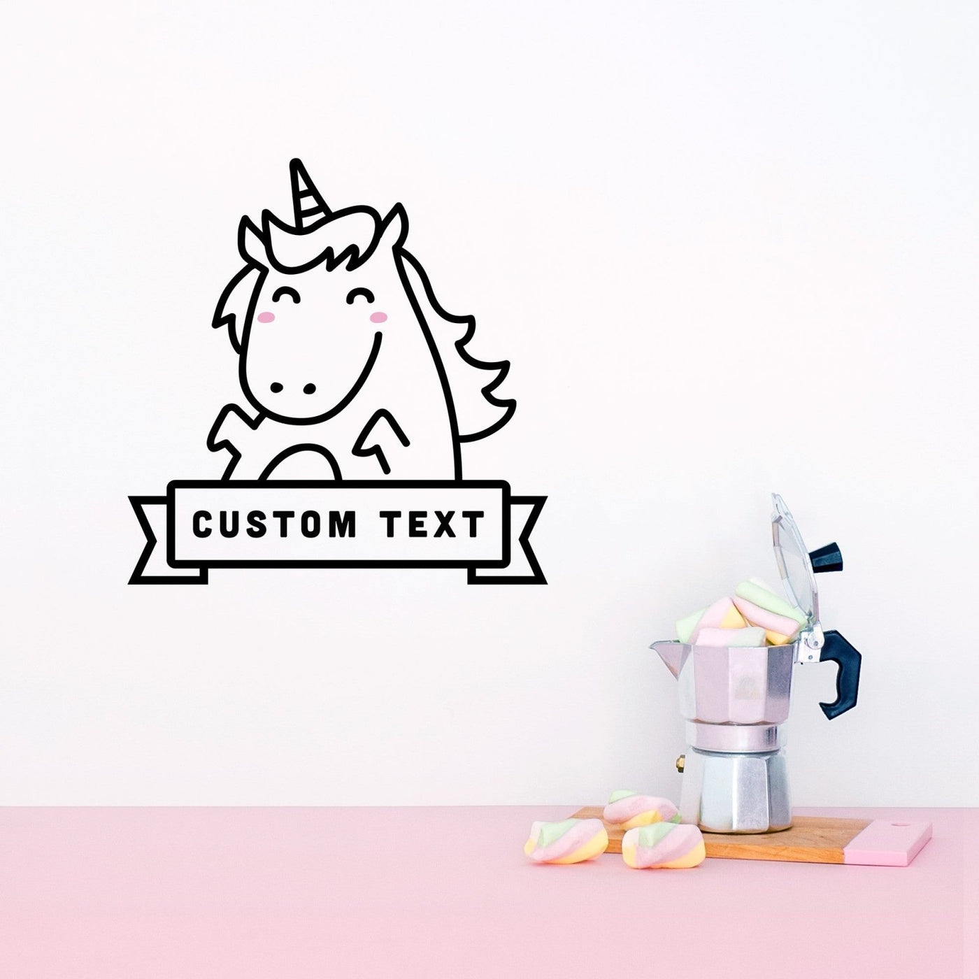 Happy unicorn wall decal with your own name — Made of Sundays