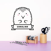 Name Sticker, Paco the Hedgehog, wall decals by Made of Sundays