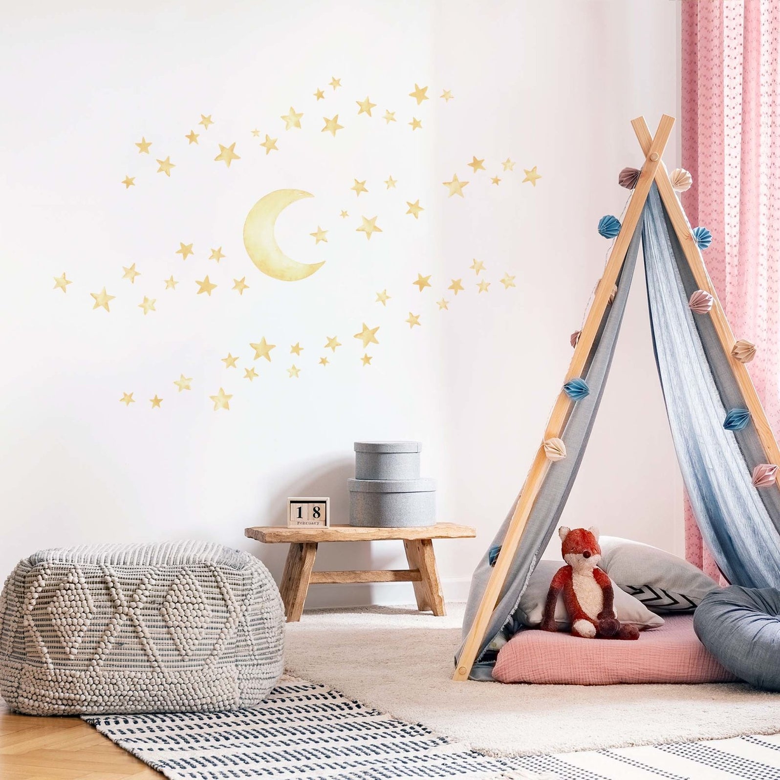 Moon and stars wall stickers for happy homes plasticfree wall decals — Made of Sundays