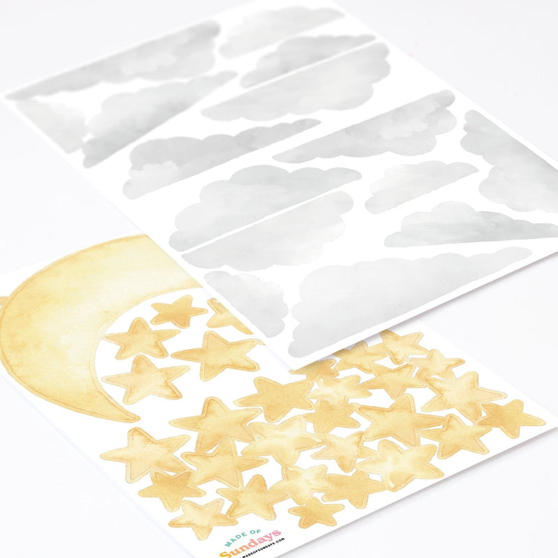 Night Sky Moon & Balloons Wall Sticker Theme Pack - Wallpaper Stickers by Made of Sundays