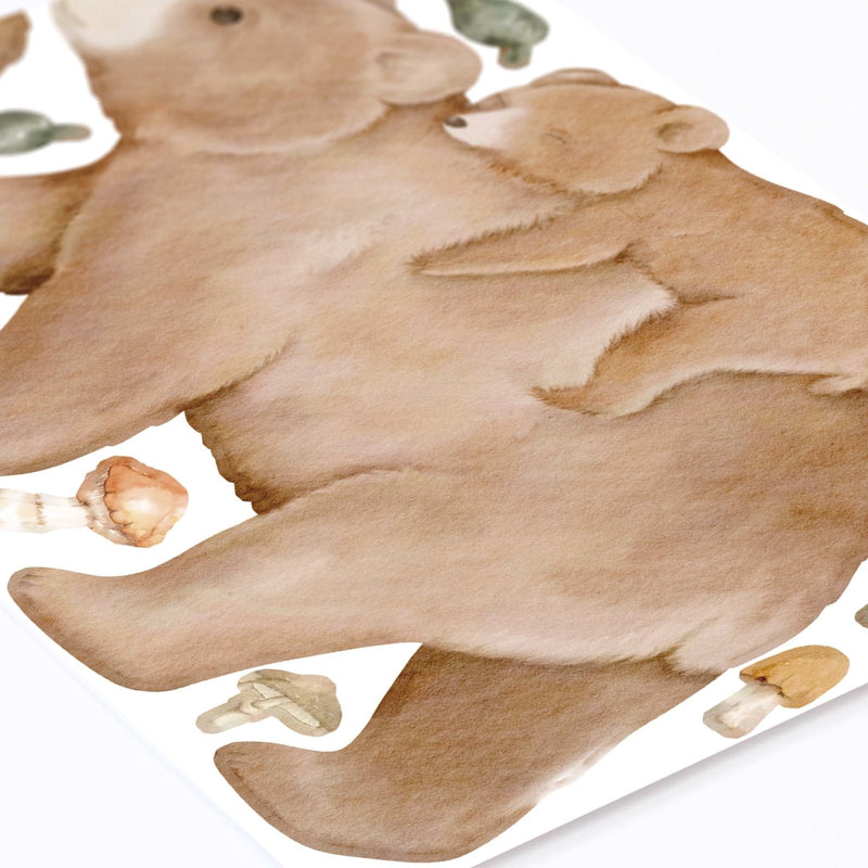 Nordic Forest Bear and Cub Wall Stickers - Made of Sundays