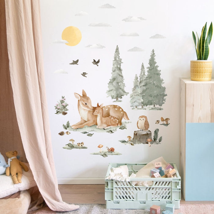 Nordic Forest Deer family Wall Stickers - Made of Sundays