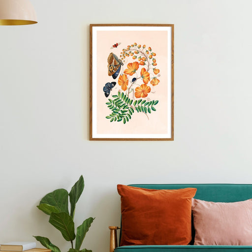Orange Botanical Flowers, Poster - Made of Sundays
