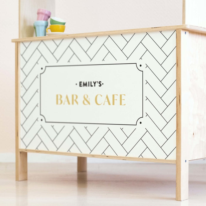 Personalisierte Café-Aufkleber für die Ikea Duktig Spielküche
