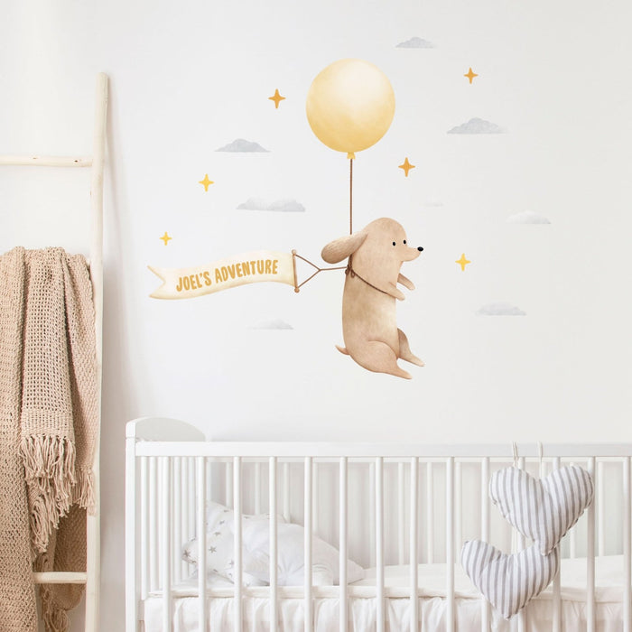Personalised Floating Dog Wall Sticker