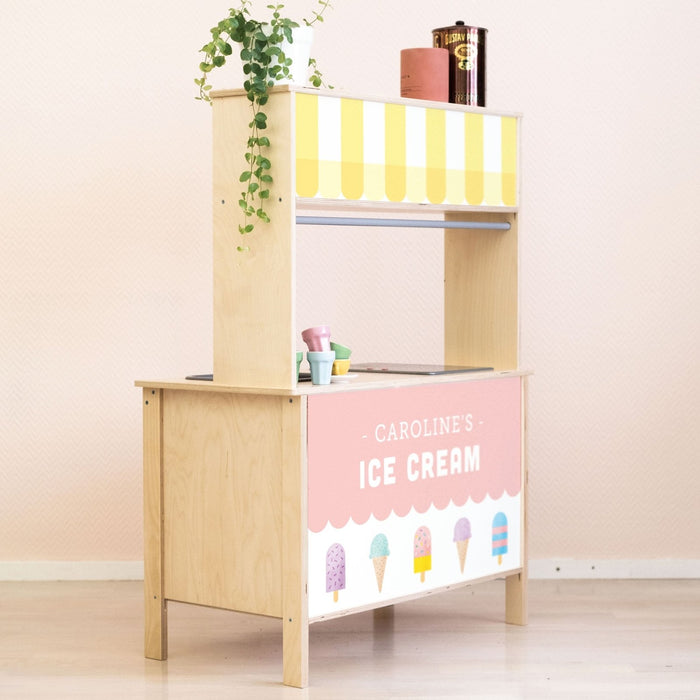 Personalisierte Eisständer-Aufkleber für die Ikea Duktig Spielküche