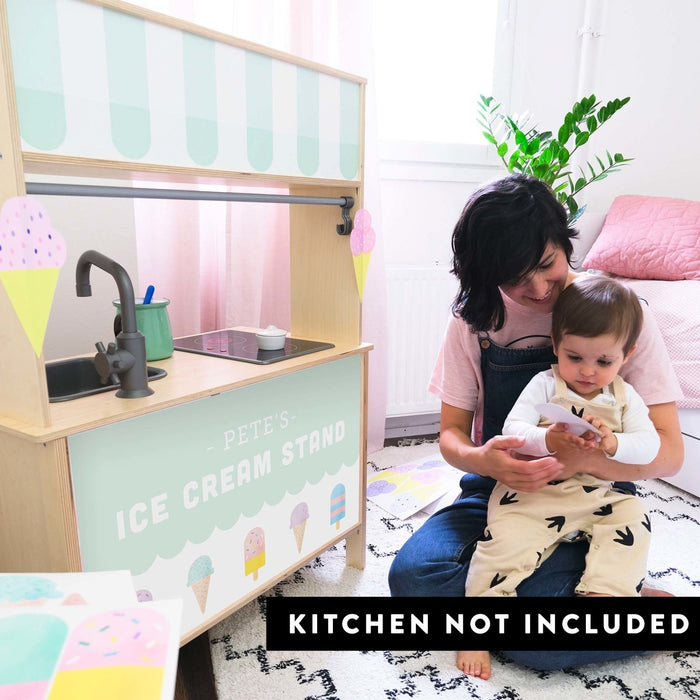 Calcomanías personalizadas de puesto de helados para Ikea Duktig Play Kitchen