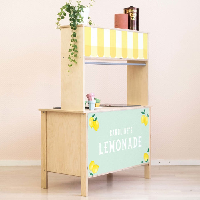 Personalisierte Limonadenständer-Aufkleber für die Ikea Duktig Spielküche