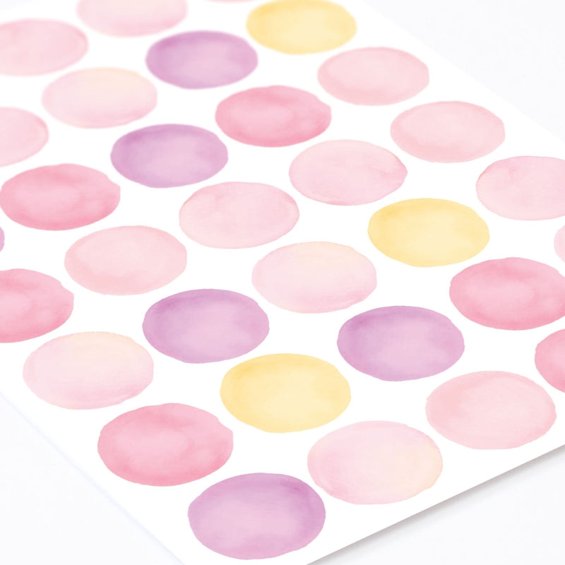 Pink Mix Watercolour Polka Dot Wall Stickers, 3.5 cm, wall decals by Made of Sundays