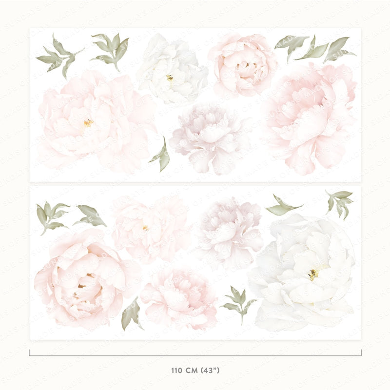Pink Peony Floral Wall Stickers, wall decals by Made of Sundays