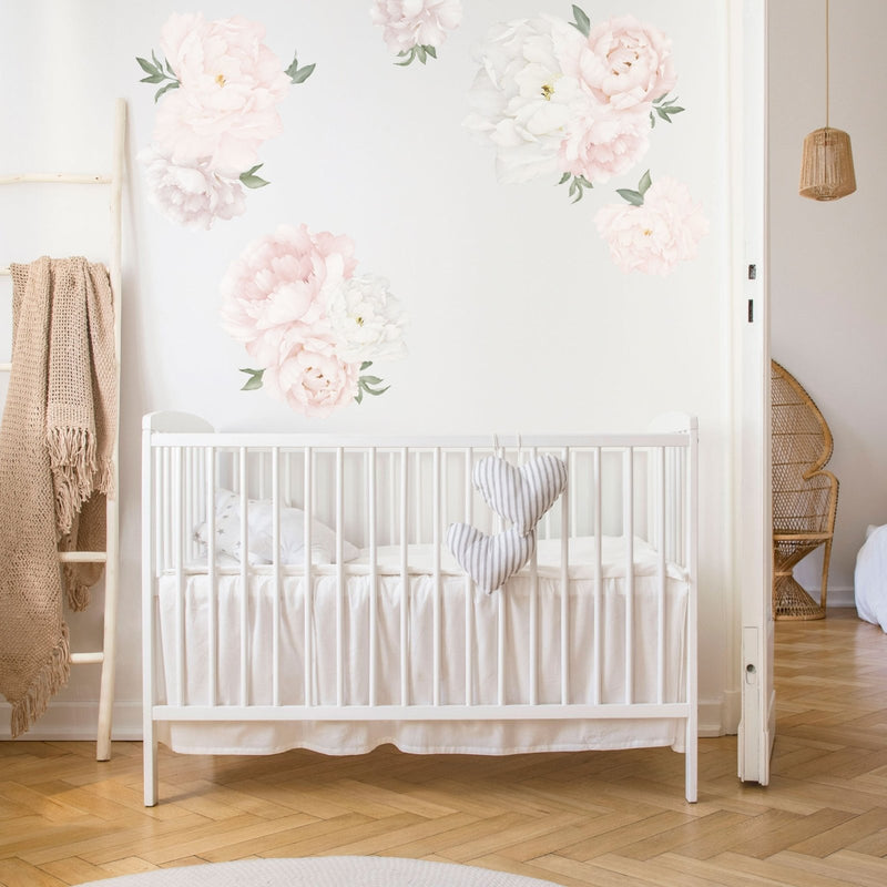 Pink Peony Floral Wall Stickers, wall decals by Made of Sundays