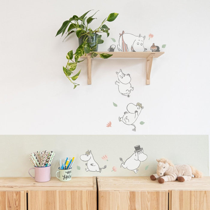 Playful Moomin Characters Wall Stickers