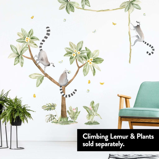 Plumeria Tree with Lemurs Wall Stickers - Made of Sundays