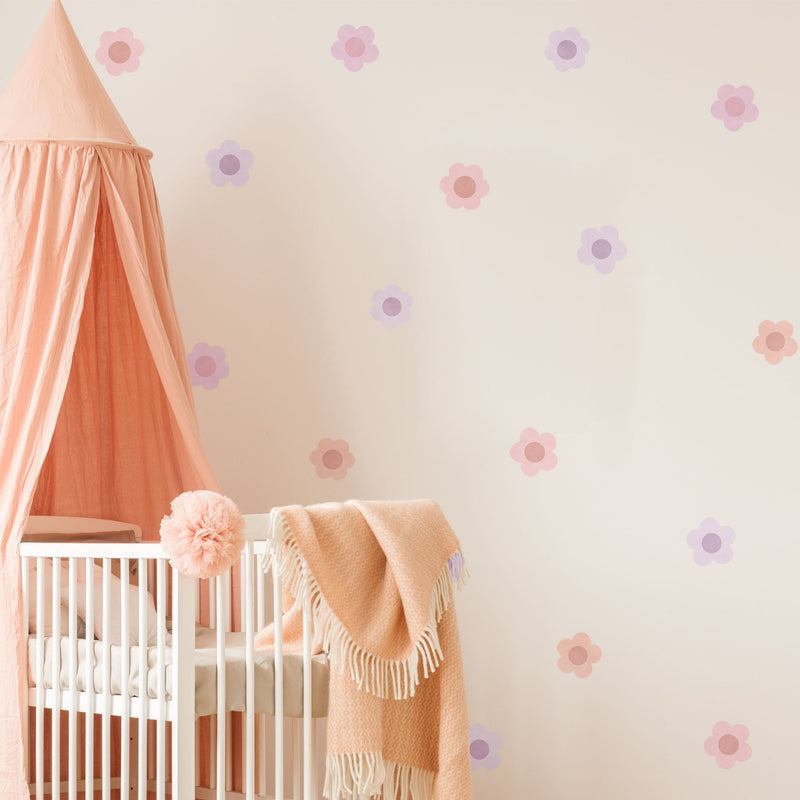 Scandinavian Small Daisy Flowers Wall Stickers - Made of Sundays