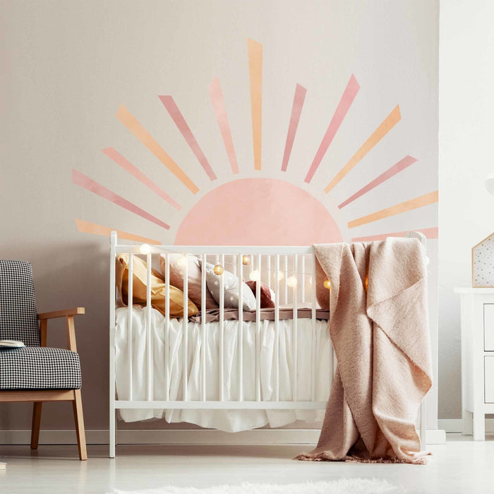 Small Pink Rising Sun wall sticker