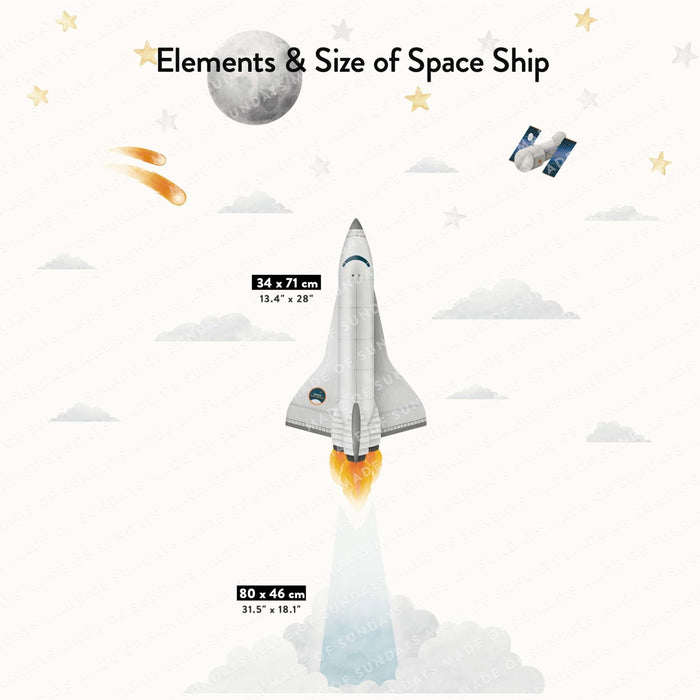 Space Rocket Take off Wall Stickers