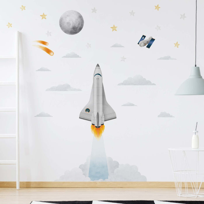 Adesivi murali con decollo del razzo spaziale
