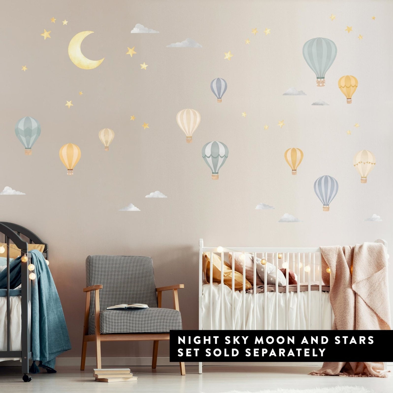 Balloon Ceiling Sticker Hot Air Balloons Wall Stickers in muted tones for beautiful nurseries ...