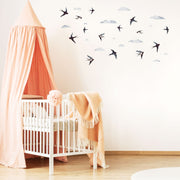 Swallows & Clouds Wall Sticker Themepack, wall decals by Made of Sundays