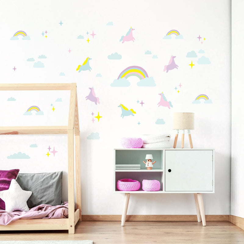Unicorns & Rainbows Wall Stickers Theme Pack, wall decals by Made of Sundays