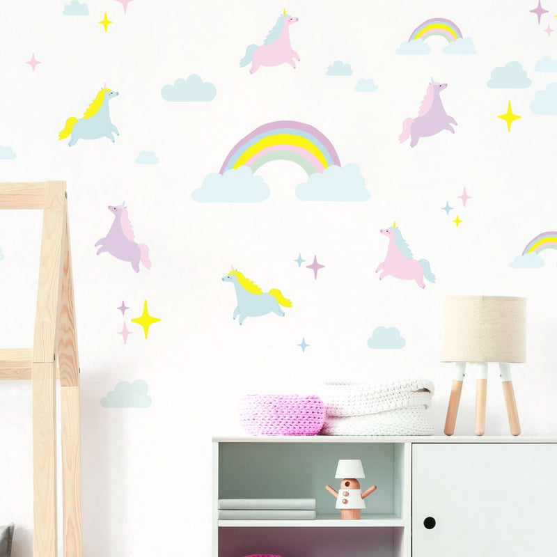 Unicorns & Rainbows Wall Stickers Theme Pack, wall decals by Made of Sundays