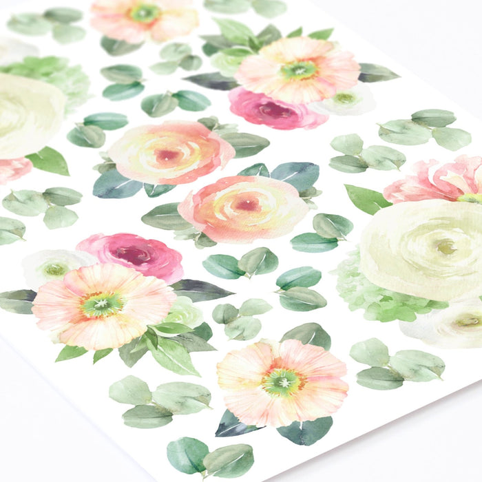 Warm Garden Watercolour Flowers Wall Stickers, wall decals by Made of Sundays
