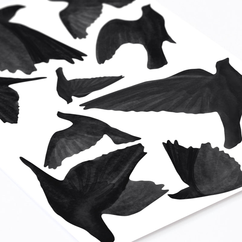 Autocollants Muraux Oiseaux Aquarelle