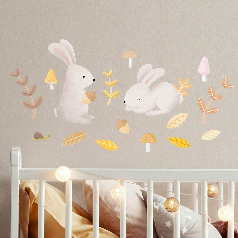 Woodland Bunnies, Wall Stickers, wall decals by Made of Sundays