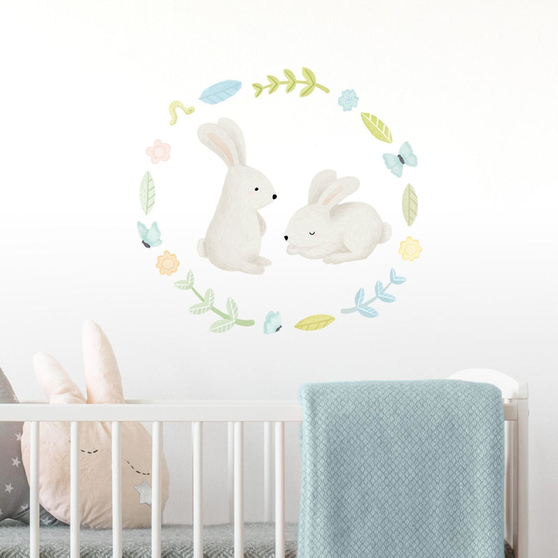 Woodland Spring Bunnies, Wall Stickers, wall decals by Made of Sundays