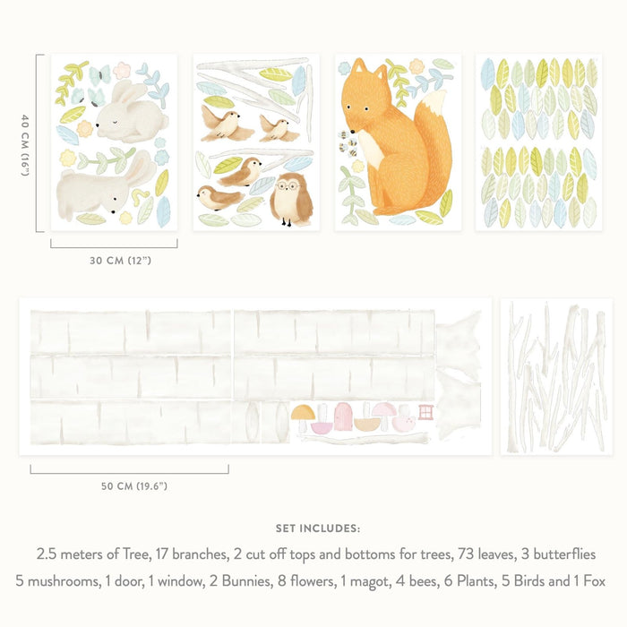 Woodland Spring Forest & Animals Theme Pack, wall decals by Made of Sundays